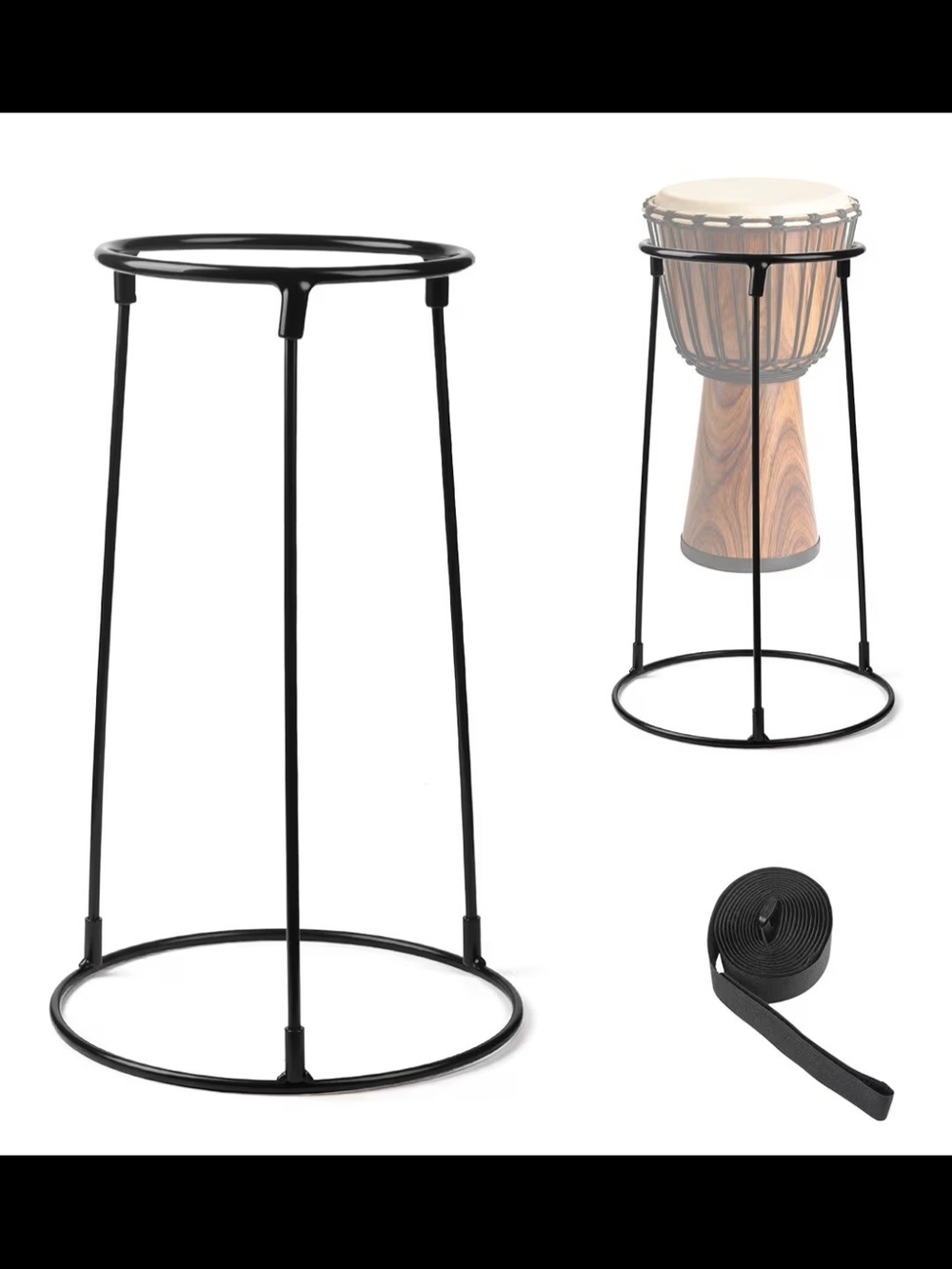 Homar Djembe Stand Portable Lightweight Carbon Steel Support Frame For 8.5"-12"